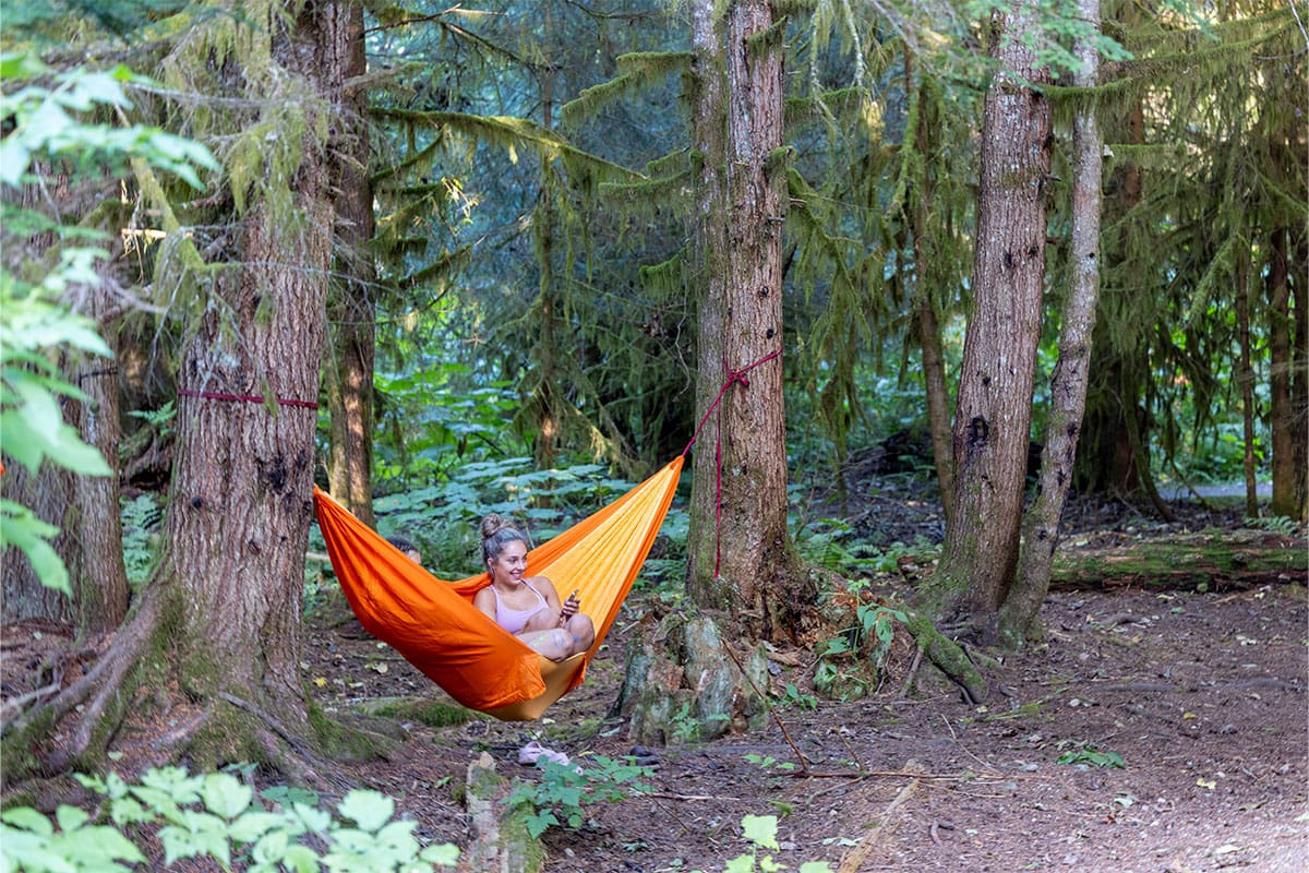 Campsite hammock at Furlong Bay Campground