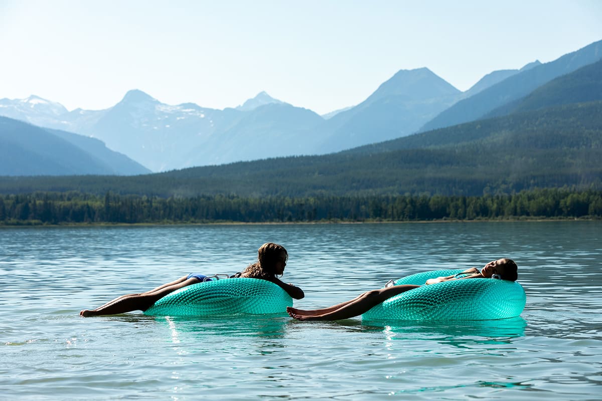 Floating on tubes at Furlong Bay Campground