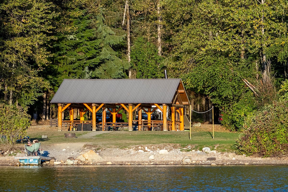 Group camping at the Lakelese Lake Picnic Site