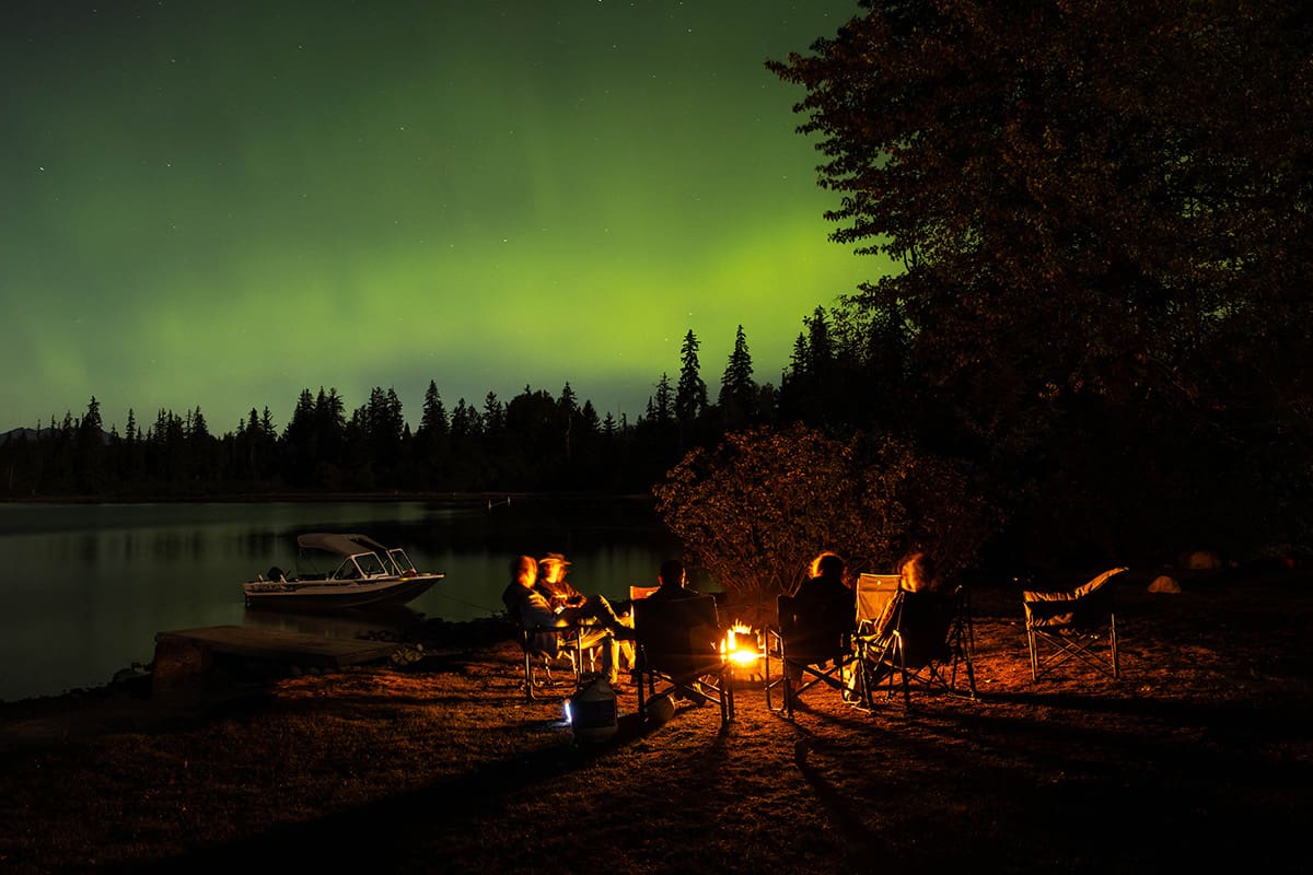 Northern Lights Campfire at Gruchys Beach