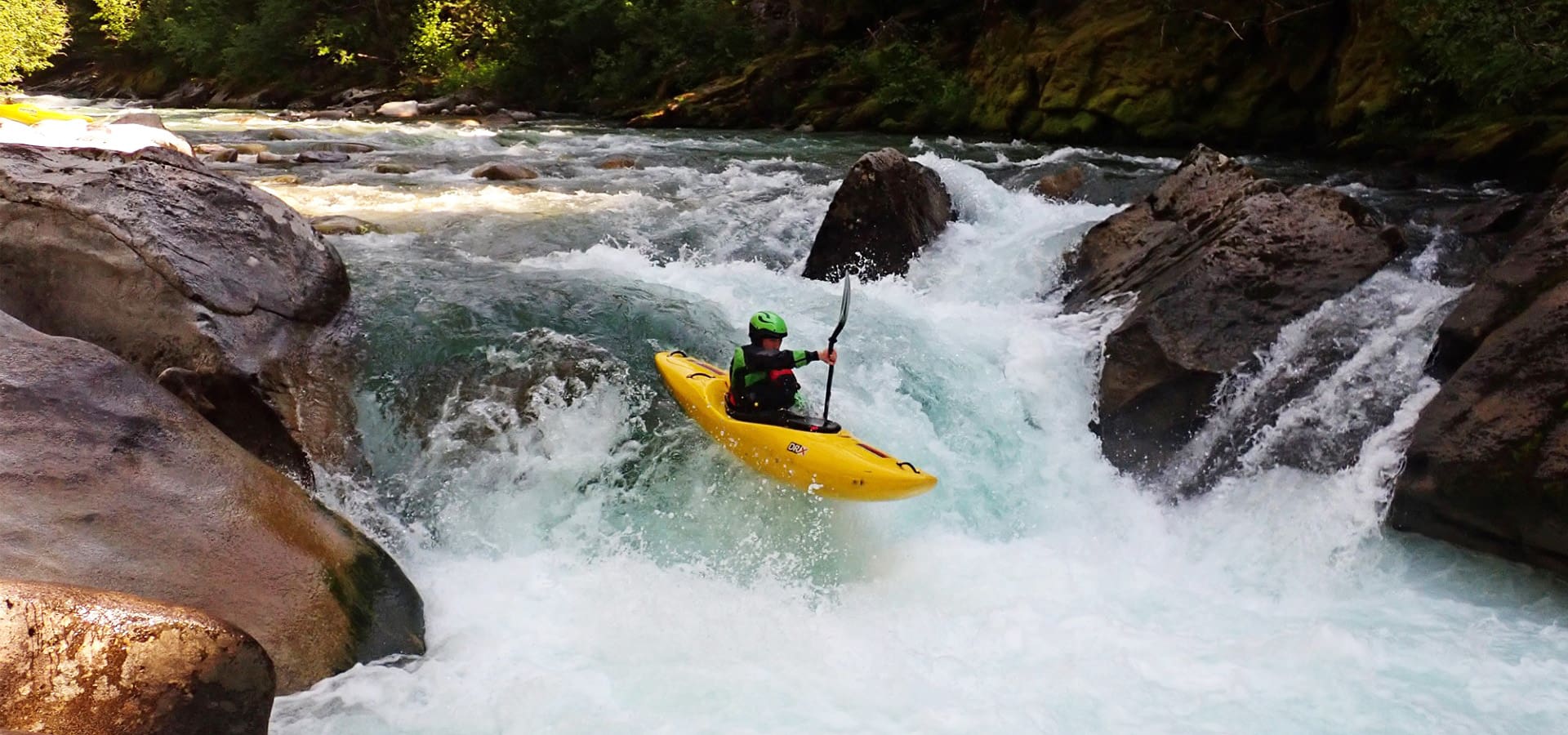 Nick Gottlieb whitewater kayaking at Williams Creek