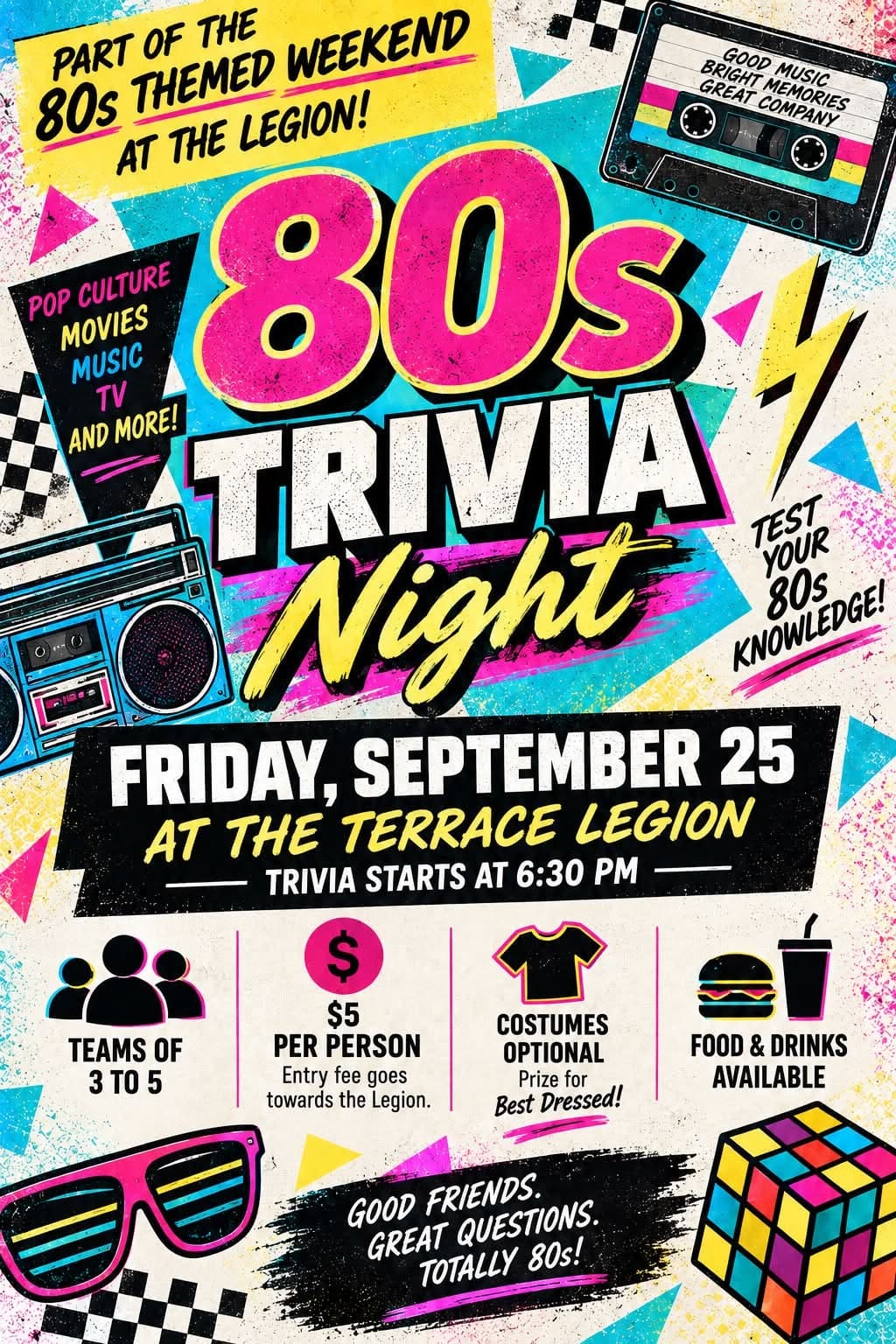 80's Trivia at the Legion Poster