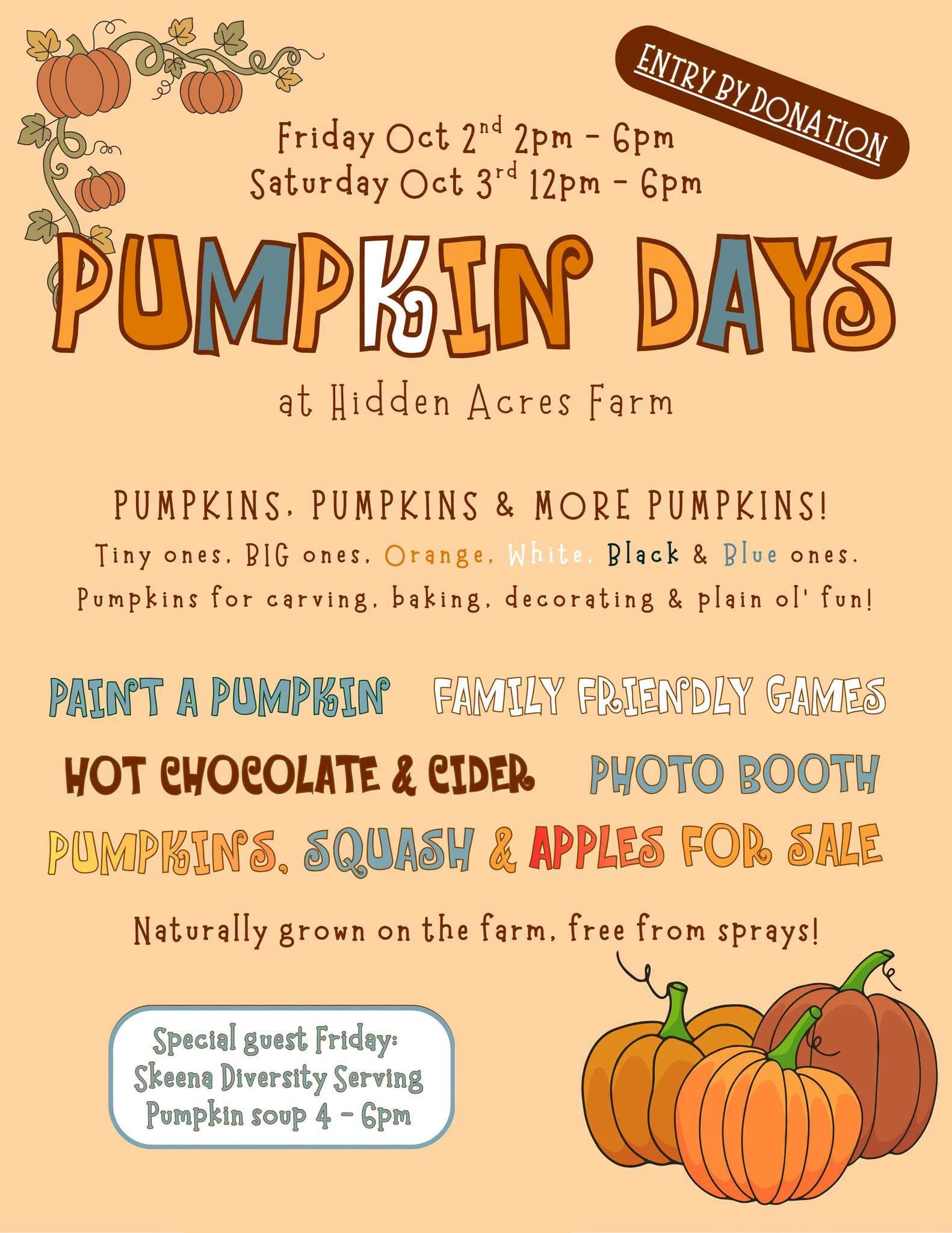 Pumpkin Days at Hidden Acres Farm Poster