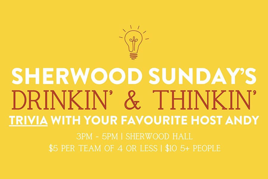 Sherwood Sunday's Trivia in the Hall Oct 4 2026