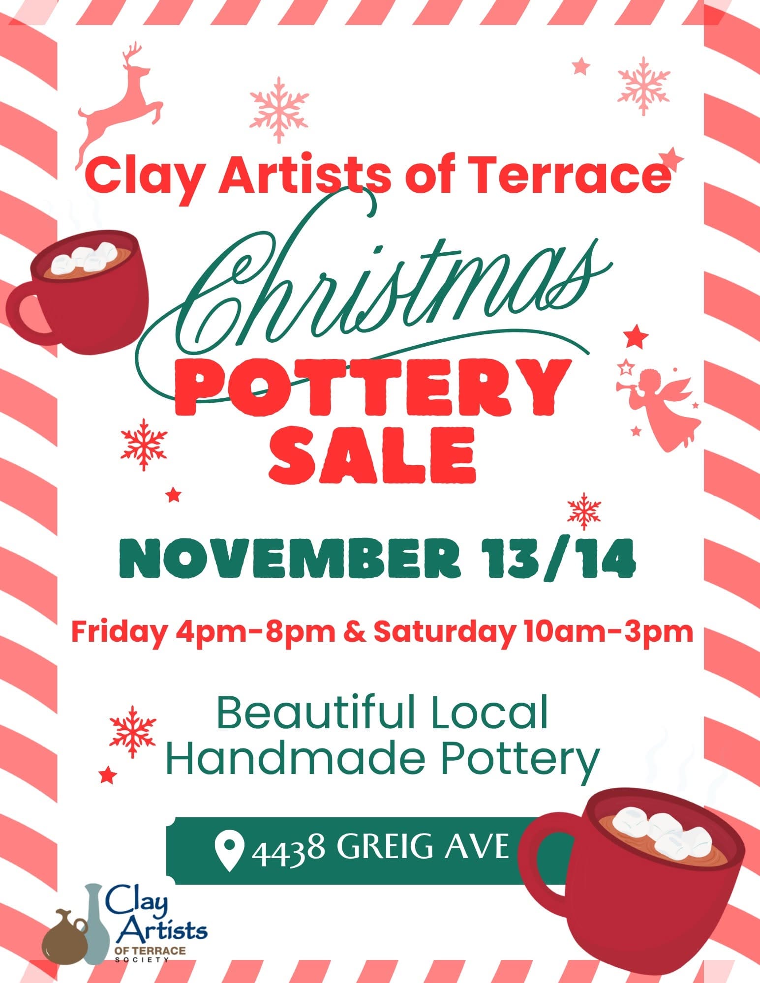 2026 CATS Christmas Pottery Sale Poster